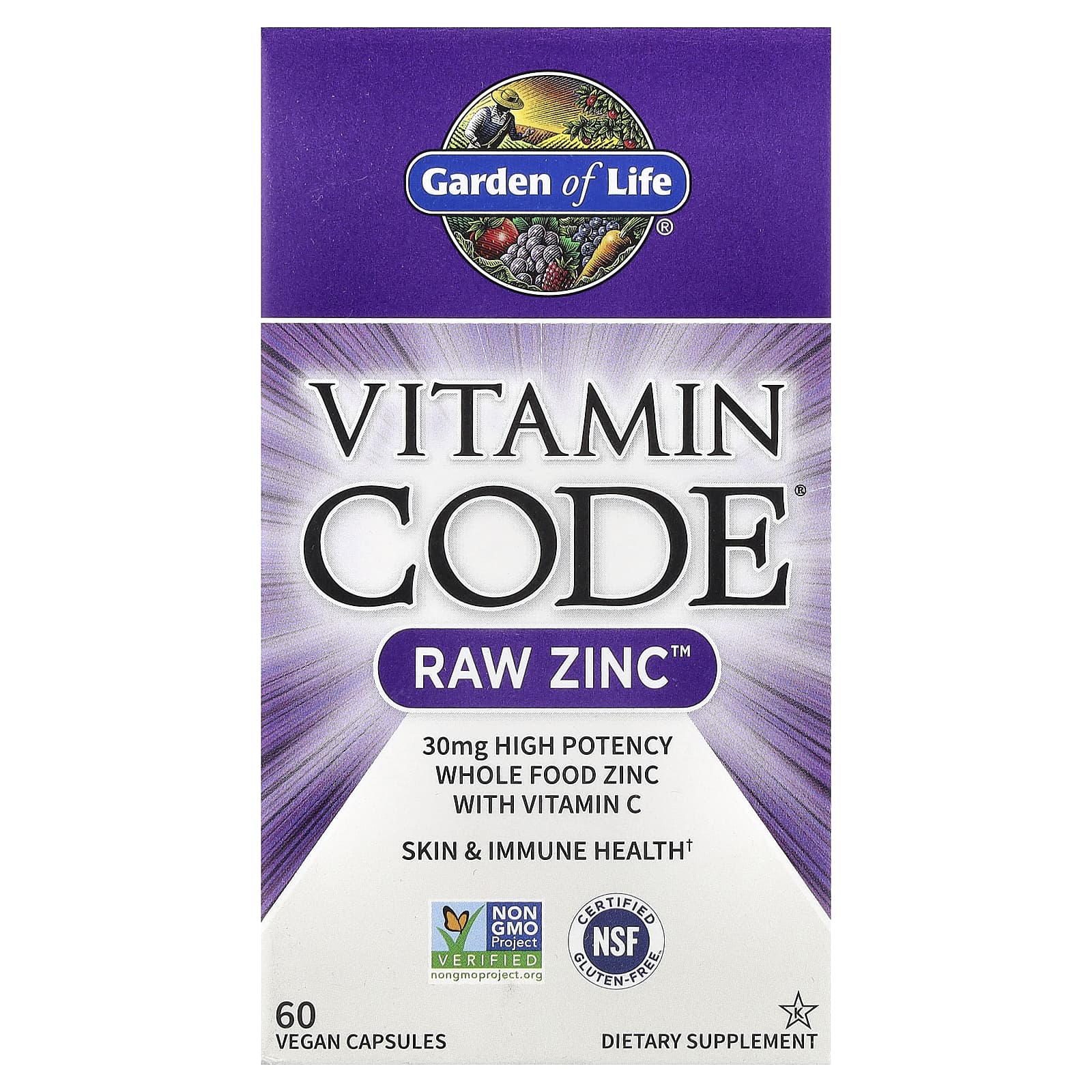 Vitamin Code Raw Zinc 60 Capsules