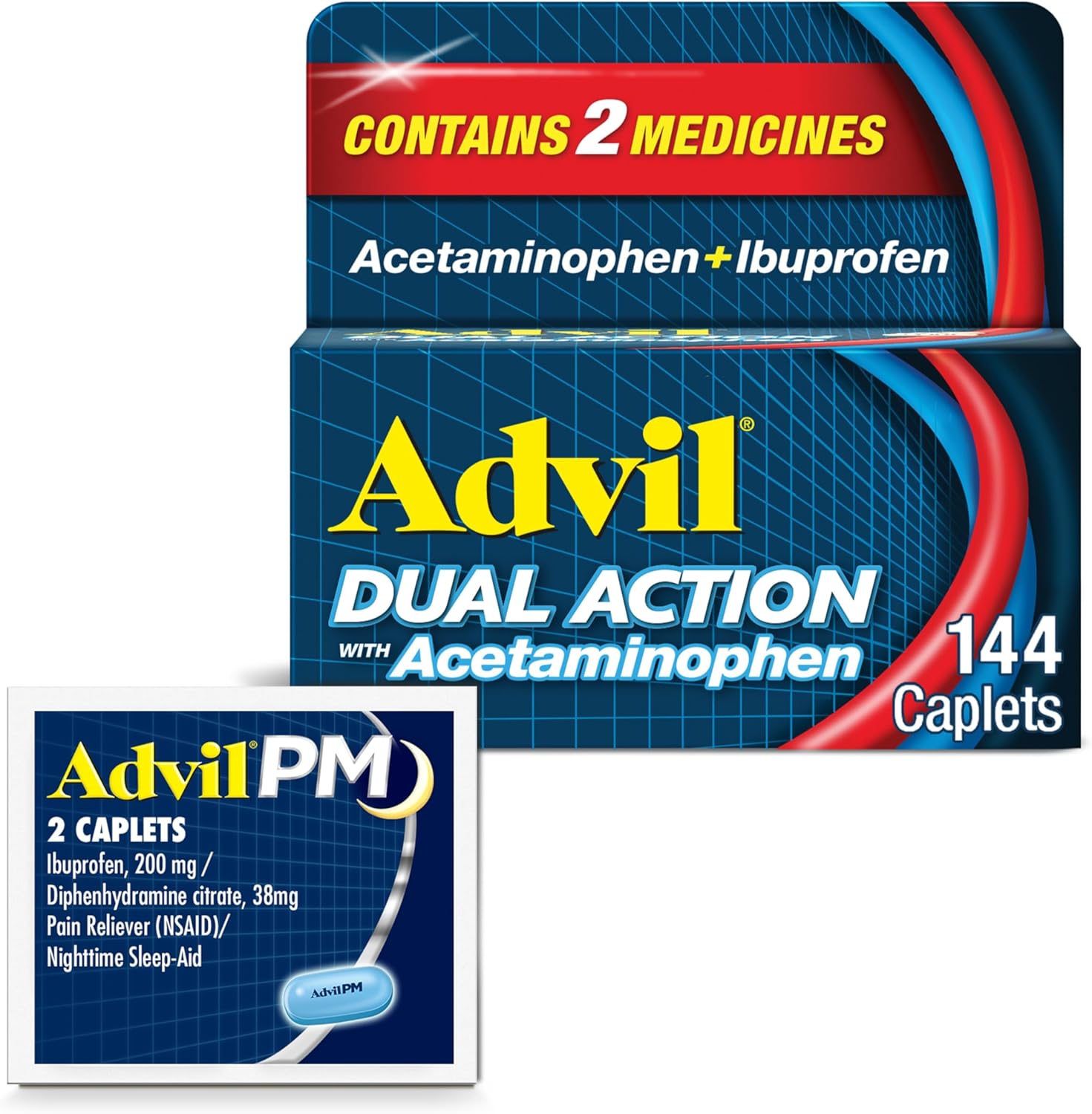 Advil Dual Action With Acetaminophen And Ibuprofen