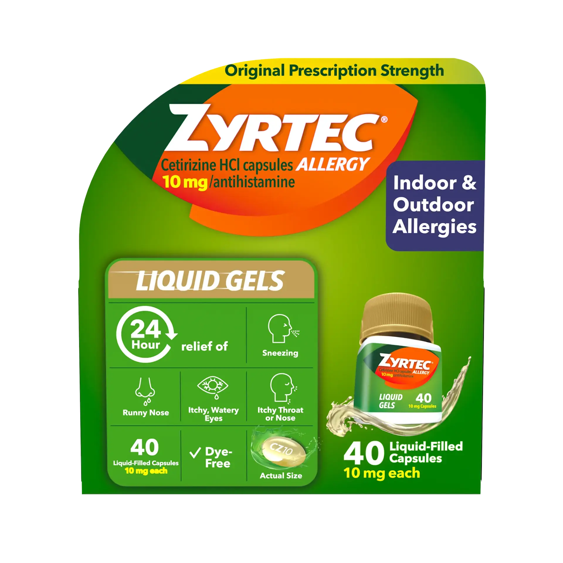 ZYRTEC® Liquid Gels with 10 mg Cetirizine HCl